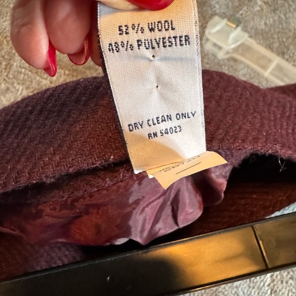 Vintage GAP Maroon Wool Blend MIDI Skirt with Ruffle. Size 12 - Picture 5 of 6